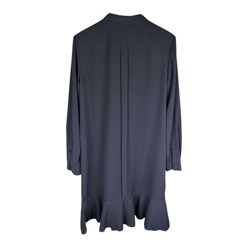 Tory Burch Jane Navy Ruffle Front Long Sleeve Shift Dress Size 14 NWT - Picture 5 of 14